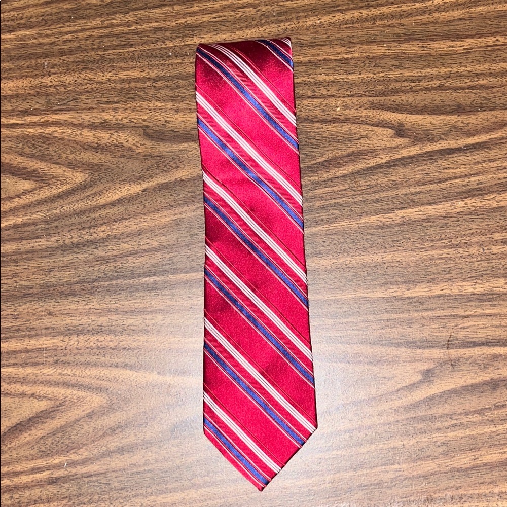 Michael Kors Red and Blue Striped Tie